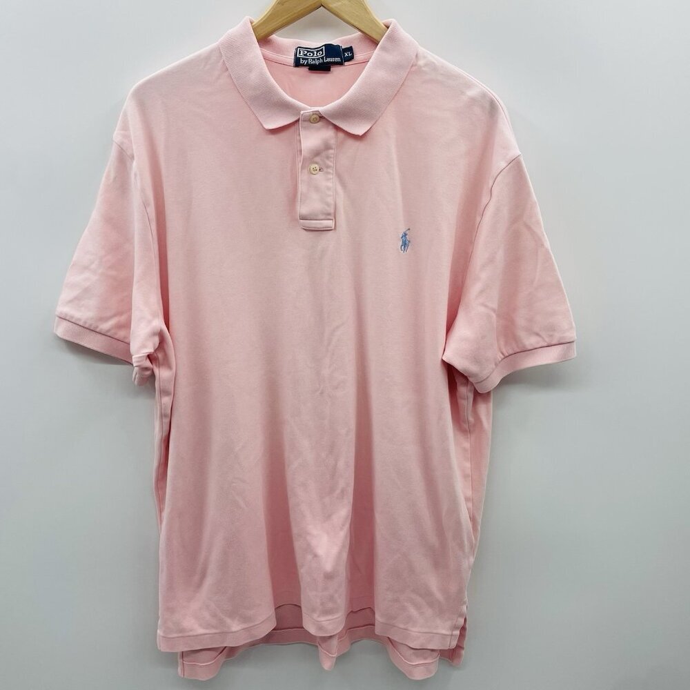 Polo Ralph Lauren Mens Size XL 100% Cotton Short Sleeve Polo Shirt in‎ Pink 341